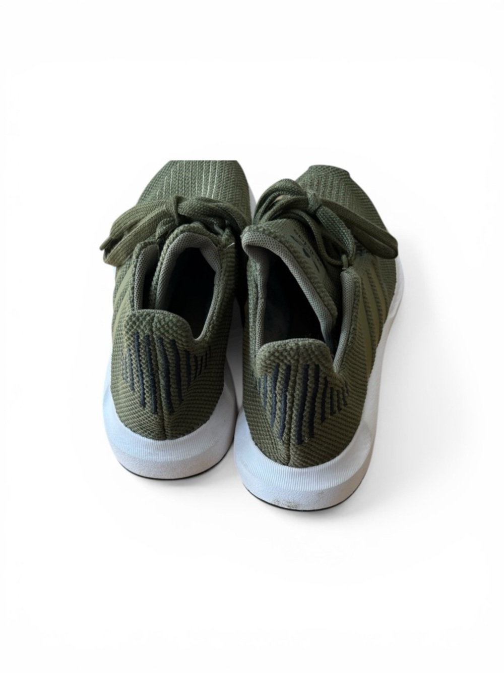 Adidas Olive Knit Running Sneakers - White Sole - Picture 3 of 6